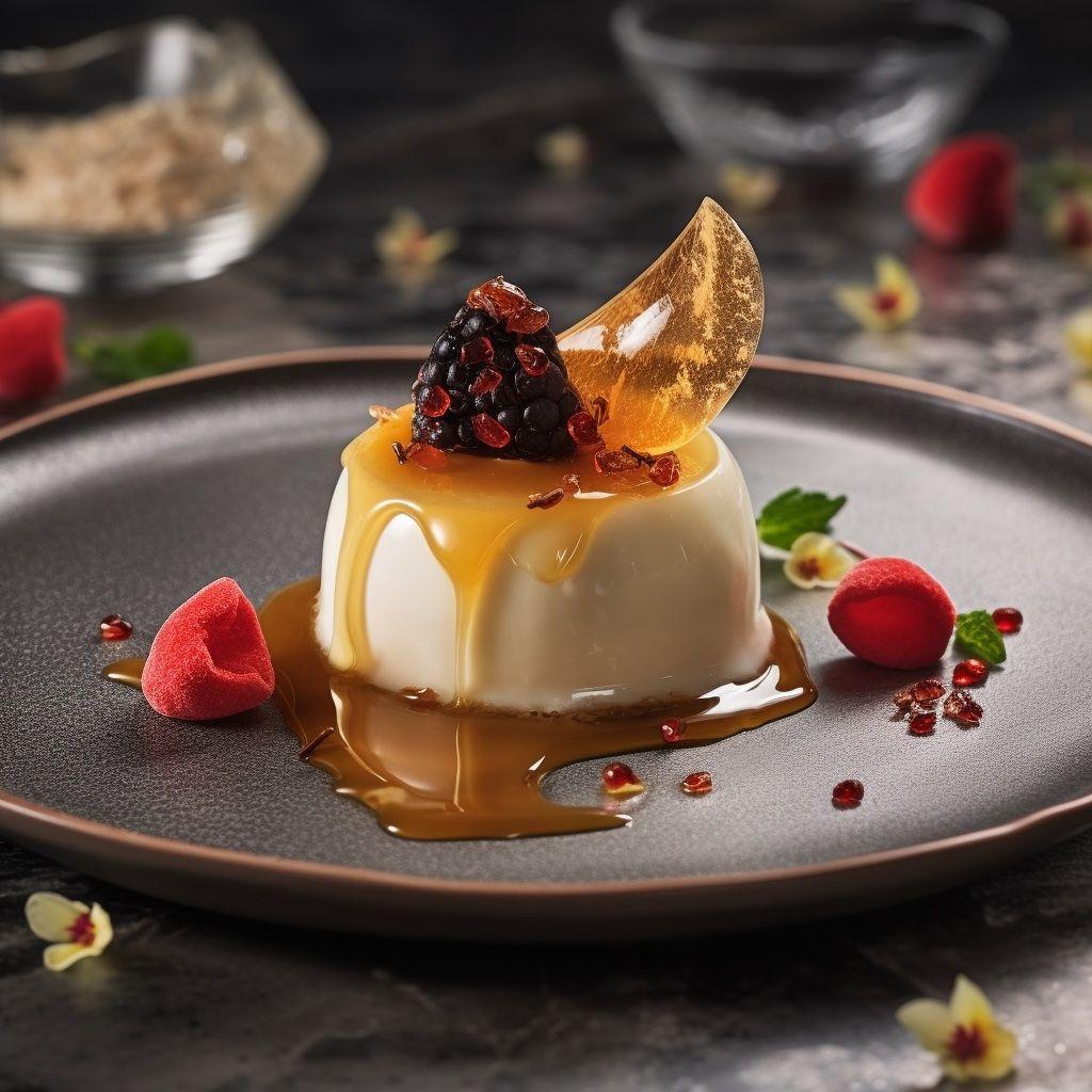 Durian Panna Cotta adorned with sweet and tender candied Cobra Hearts